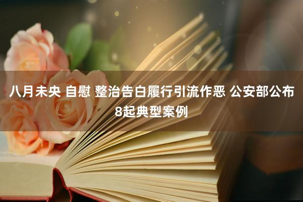 八月未央 自慰 整治告白履行引流作恶 公安部公布8起典型案例