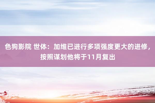 色狗影院 世体：加维已进行多项强度更大的进修，按照谋划他将于11月复出