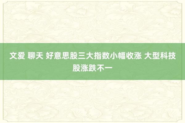 文爱 聊天 好意思股三大指数小幅收涨 大型科技股涨跌不一