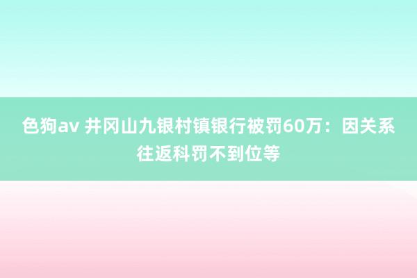 色狗av 井冈山九银村镇银行被罚60万:因关系往返科罚不到位等