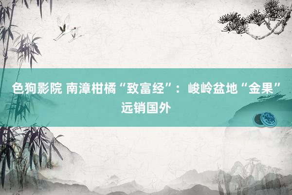 色狗影院 南漳柑橘“致富经”：峻岭盆地“金果”远销国外