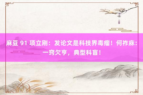 麻豆 91 项立刚：发论文是科技界毒瘤！何祚庥：一窍欠亨，典型科盲！