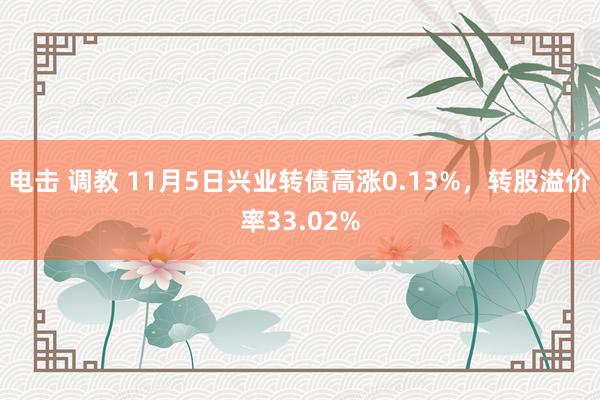 电击 调教 11月5日兴业转债高涨0.13%，转股溢价率33.02%