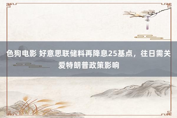 色狗电影 好意思联储料再降息25基点，往日需关爱特朗普政策影响