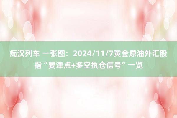 痴汉列车 一张图：2024/11/7黄金原油外汇股指“要津点+多空执仓信号”一览