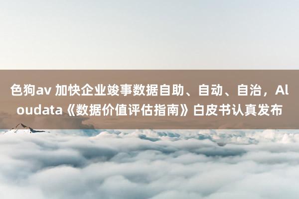 色狗av 加快企业竣事数据自助、自动、自治，Aloudata《数据价值评估指南》白皮书认真发布