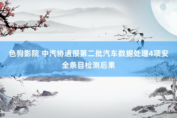 色狗影院 中汽协通报第二批汽车数据处理4项安全条目检测后果