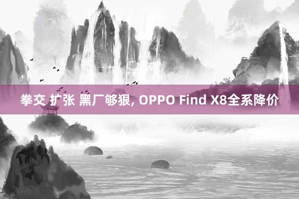 拳交 扩张 黑厂够狠， OPPO Find X8全系降价