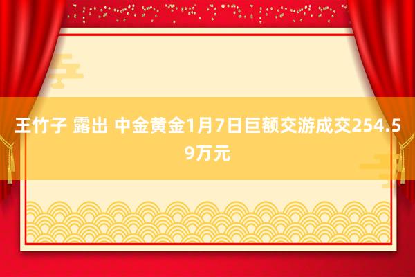 王竹子 露出 中金黄金1月7日巨额交游成交254.59万元