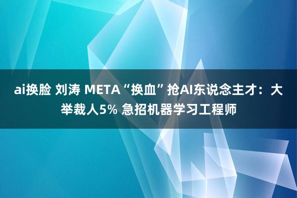 ai换脸 刘涛 META“换血”抢AI东说念主才：大举裁人5% 急招机器学习工程师
