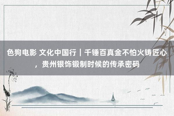 色狗电影 文化中国行｜千锤百真金不怕火铸匠心，贵州银饰锻制时候的传承密码
