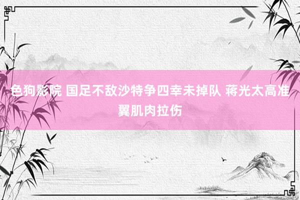 色狗影院 国足不敌沙特争四幸未掉队 蒋光太高准翼肌肉拉伤