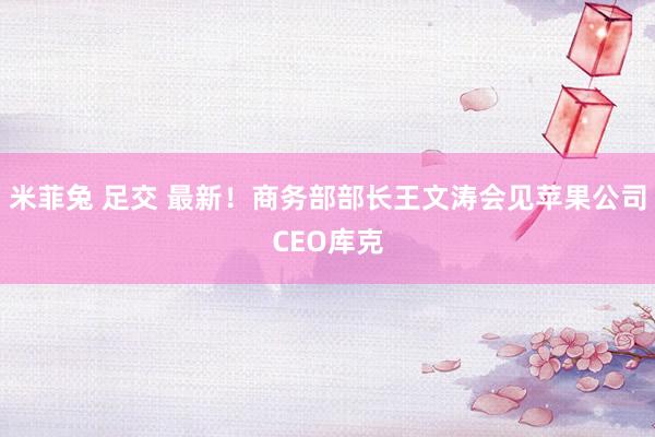 米菲兔 足交 最新！商务部部长王文涛会见苹果公司CEO库克