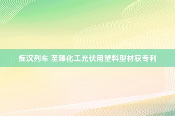 痴汉列车 至臻化工光伏用塑料型材获专利
