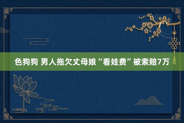 色狗狗 男人拖欠丈母娘“看娃费”被索赔7万