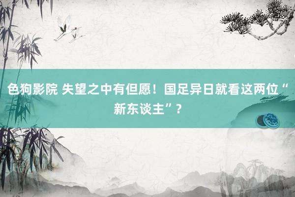 色狗影院 失望之中有但愿！国足异日就看这两位“新东谈主”？