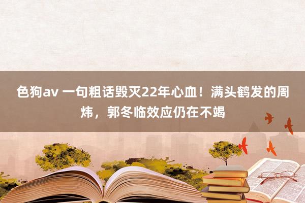 色狗av 一句粗话毁灭22年心血！满头鹤发的周炜，郭冬临效应仍在不竭