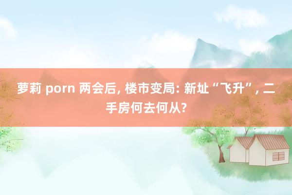 萝莉 porn 两会后， 楼市变局: 新址“飞升”， 二手房何去何从?