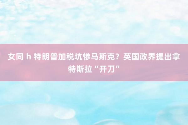 女同 h 特朗普加税坑惨马斯克？英国政界提出拿特斯拉“开刀”