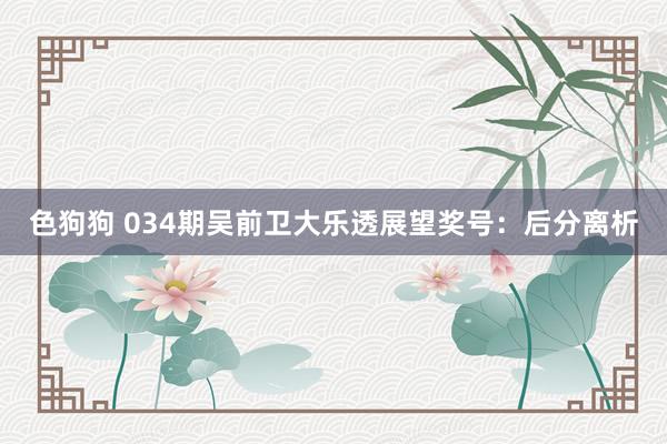 色狗狗 034期吴前卫大乐透展望奖号：后分离析
