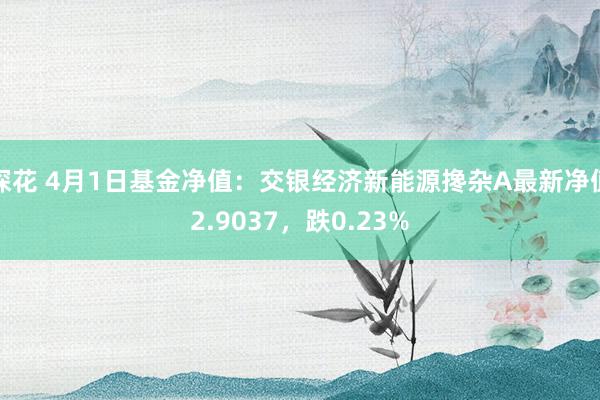 探花 4月1日基金净值：交银经济新能源搀杂A最新净值2.9037，跌0.23%
