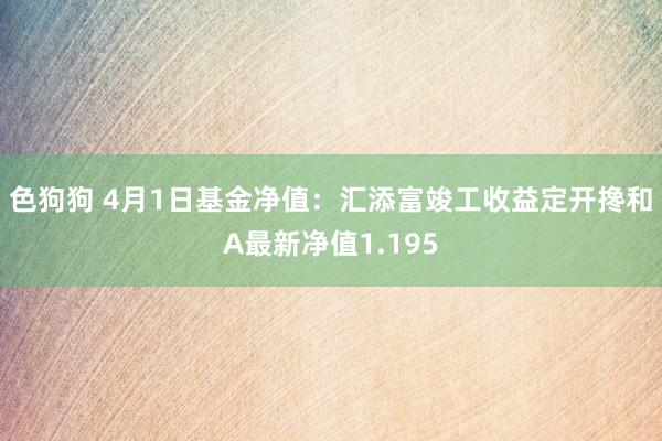 色狗狗 4月1日基金净值：汇添富竣工收益定开搀和A最新净值1.195