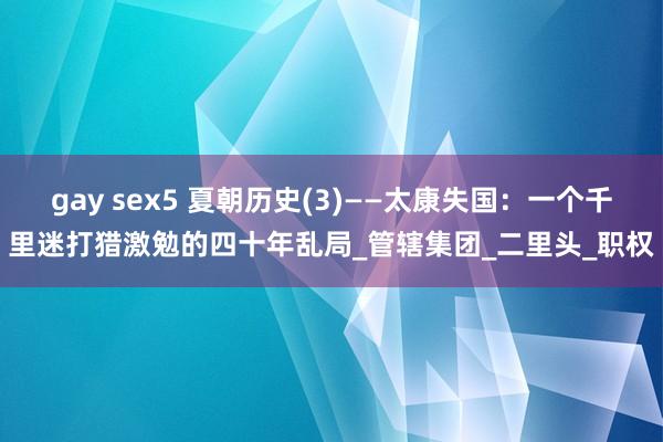 gay sex5 夏朝历史(3)——太康失国：一个千里迷打猎激勉的四十年乱局_管辖集团_二里头_职权