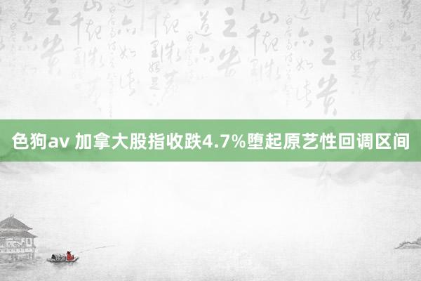 色狗av 加拿大股指收跌4.7%堕起原艺性回调区间