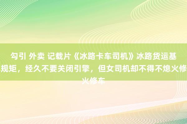 勾引 外卖 记载片《冰路卡车司机》冰路货运基本规矩，经久不要关闭引擎，但女司机却不得不熄火修车
