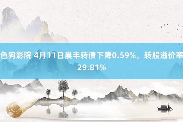 色狗影院 4月11日晨丰转债下降0.59%，转股溢价率29.81%