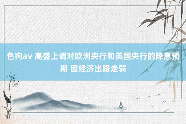色狗av 高盛上调对欧洲央行和英国央行的降息预期 因经济出路走弱