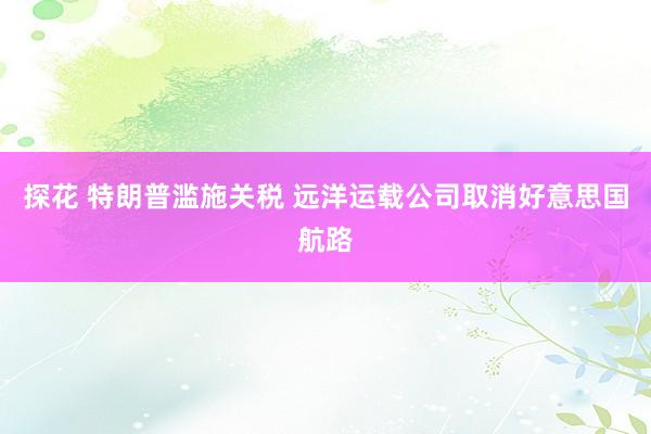 探花 特朗普滥施关税 远洋运载公司取消好意思国航路