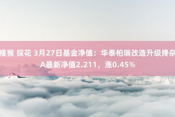 瘦猴 探花 3月27日基金净值：华泰柏瑞改造升级搀杂A最新净值2.211，涨0.45%