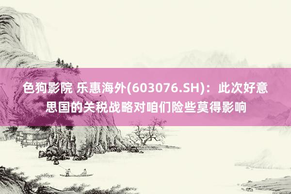 色狗影院 乐惠海外(603076.SH)：此次好意思国的关税战略对咱们险些莫得影响