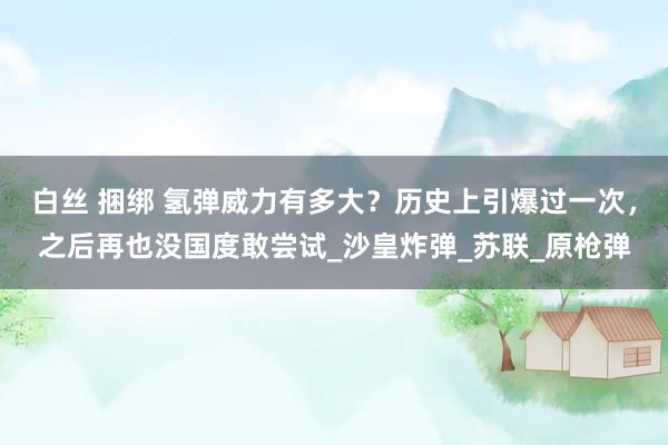 白丝 捆绑 氢弹威力有多大？历史上引爆过一次，之后再也没国度敢尝试_沙皇炸弹_苏联_原枪弹