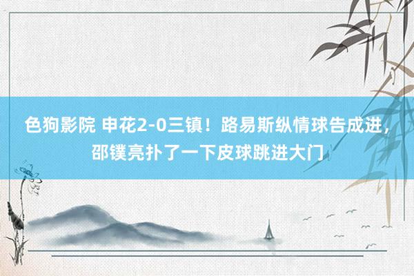 色狗影院 申花2-0三镇！路易斯纵情球告成进，邵镤亮扑了一下皮球跳进大门