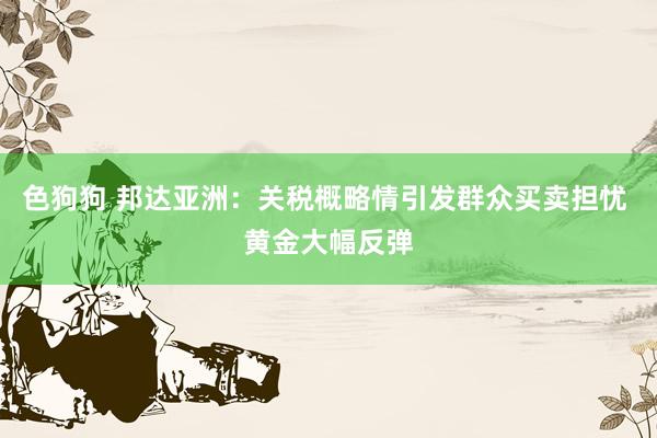 色狗狗 邦达亚洲：关税概略情引发群众买卖担忧 黄金大幅反弹