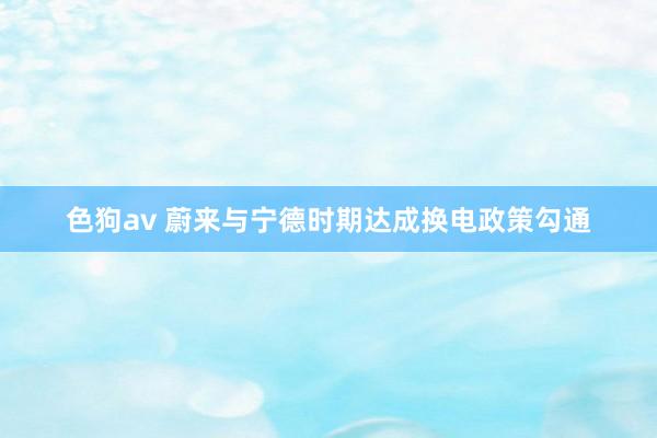 色狗av 蔚来与宁德时期达成换电政策勾通