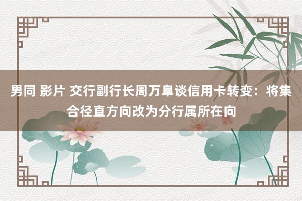 男同 影片 交行副行长周万阜谈信用卡转变：将集合径直方向改为分行属所在向