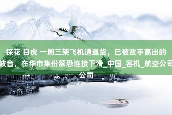 探花 白虎 一周三架飞机遭退货，已被敌手高出的波音，在华市集份额恐连接下滑_中国_客机_航空公司