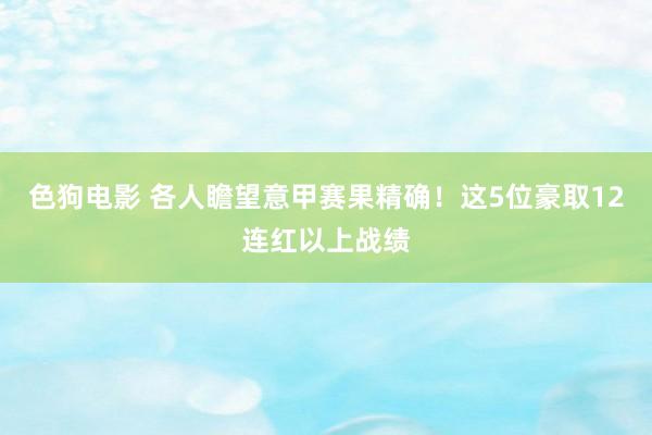 色狗电影 各人瞻望意甲赛果精确！这5位豪取12连红以上战绩