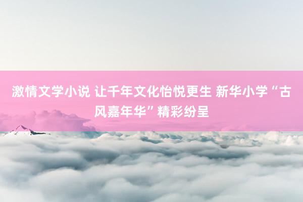 激情文学小说 让千年文化怡悦更生 新华小学“古风嘉年华”精彩纷呈